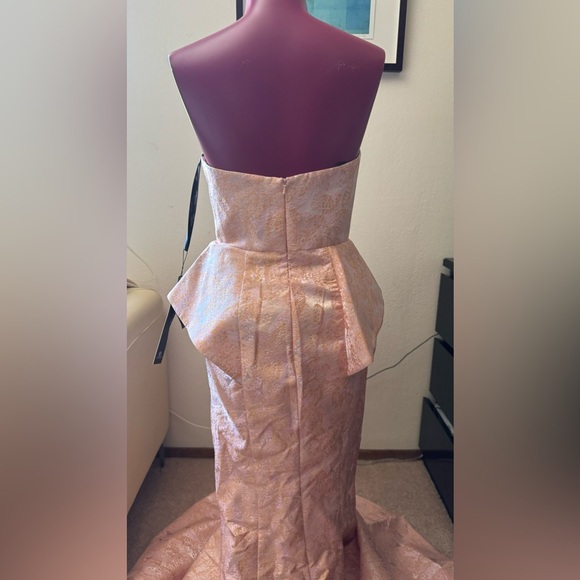 Strapless Peplum Mermaid 
Gown by Cinderella Divine - Picture 7 of 9
